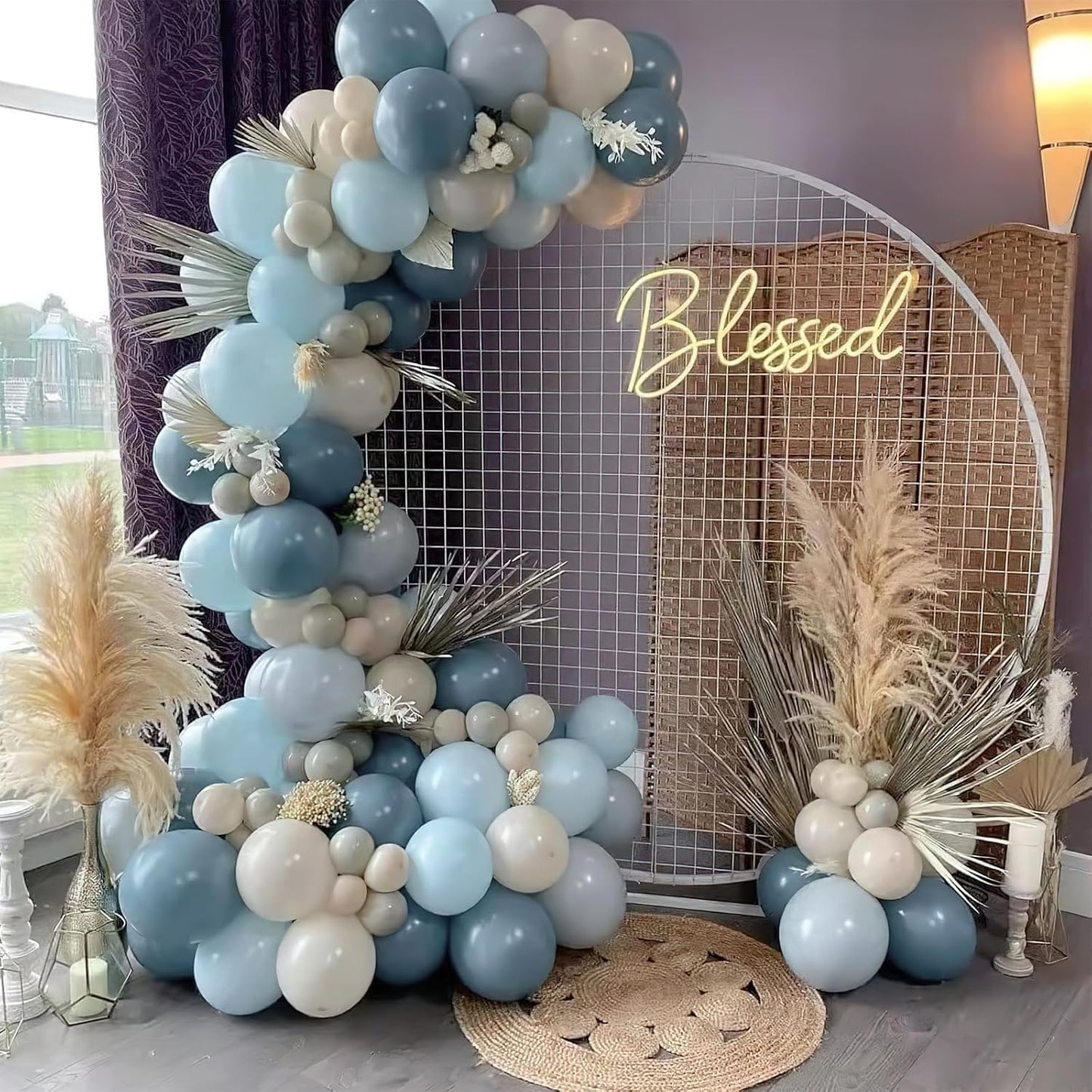 PartyWoo Dusty Blue Balloons - 120-Piece Boho Balloon Arch Kit | Light Blue Aqua for Graduation, Baby Shower & Birthday Decor