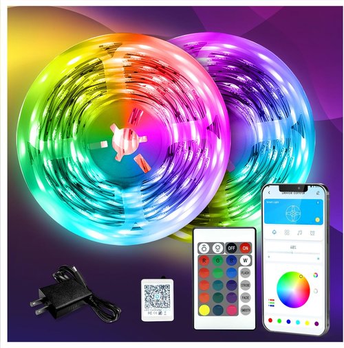 DAYBETTER LED Strip Lights - 130ft RGB Lighting for Bedroom & Desk | Remote Control & 24V Power Supply