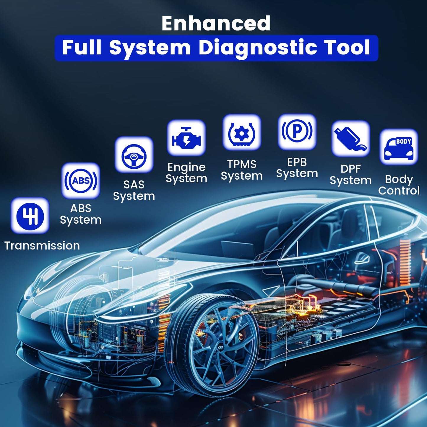 2026 BOSSCOMM IFIX435 All Systems OBD2 Scanner Diagnostic Tool,ABS SRS(Airbag) Transmission Engine Code Reader Diagnostic Scanner for Cars with Auto VIN, Easy to Use, Lifetime Free Update，EN/ES Ver