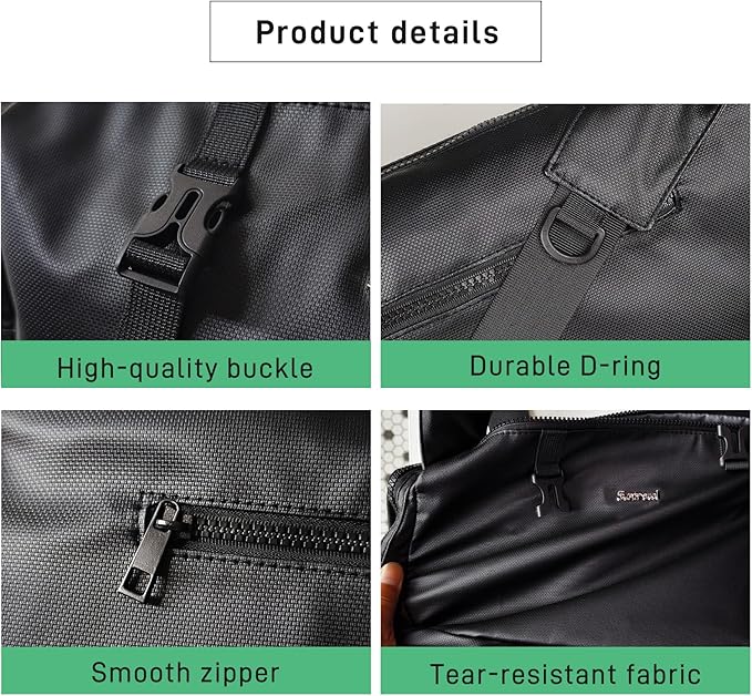 Small Sports Bag Waterproof Ultra-Light Gym Duffle for Men & Women Compact Mini Crossbody Bags, Perfect for Running, Travel & Fitness (black-quilting)