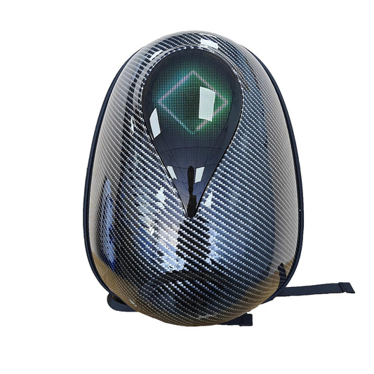 XMYIQI LED Motorcycle Backpack with Helmet Compartment | APP Controlled Display Bag | Waterproof Hard Shell | 30% Expandable | for Riders Construction Workers Commuters |Battery not included