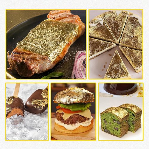 Edible Gold Leaf Sheets - 1.7 x 1.7 in | Pack of 10 for Cakes, Desserts, Crafts & Nail Art