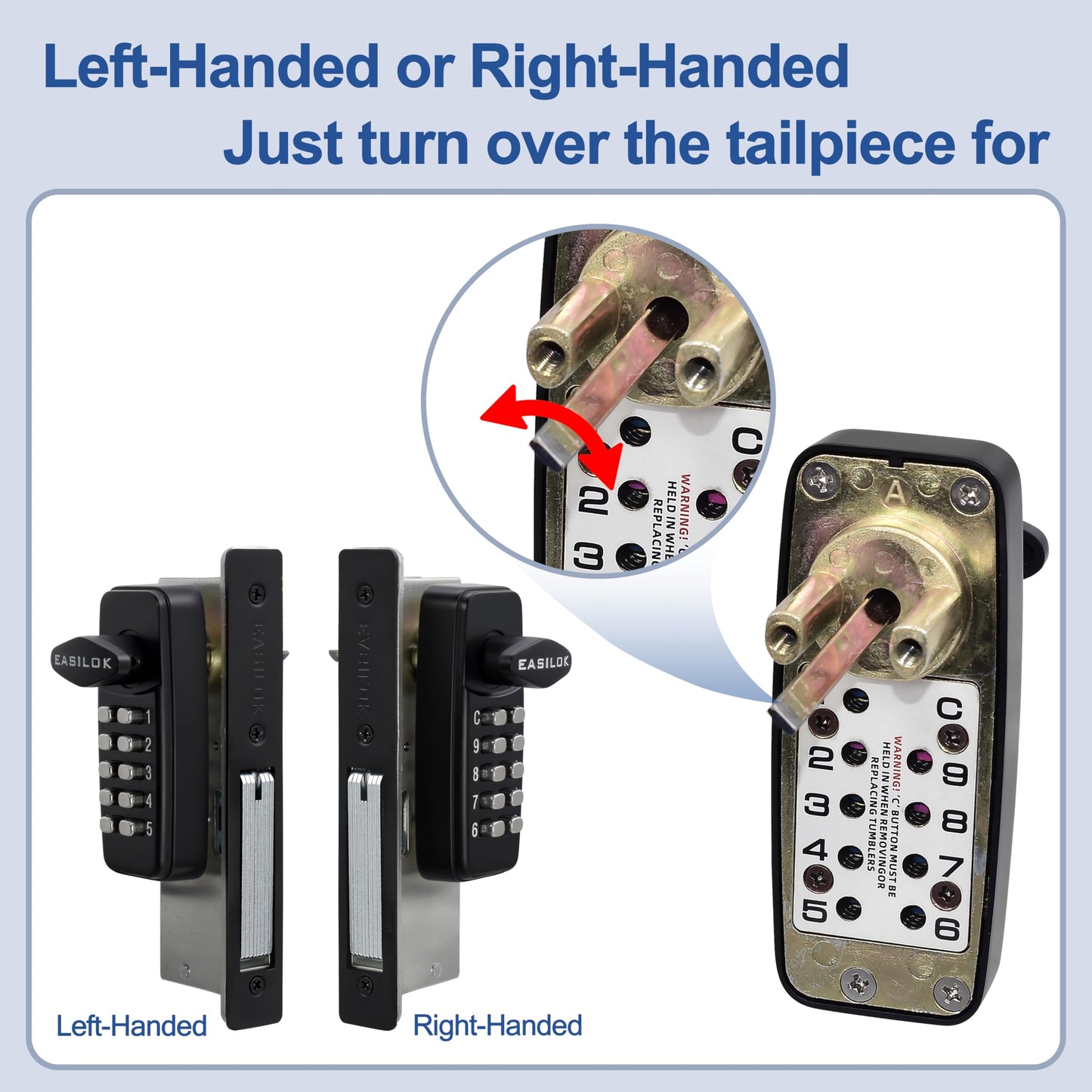 Keyless Keypad Storefront Door Lock, Mechanical Commercial Mortise Lock for Aluminum/Glass Narrow Stile Doors, DIY No-Drill Adams Rite Replacement (Black, 1-1/8" Hook Bolt)