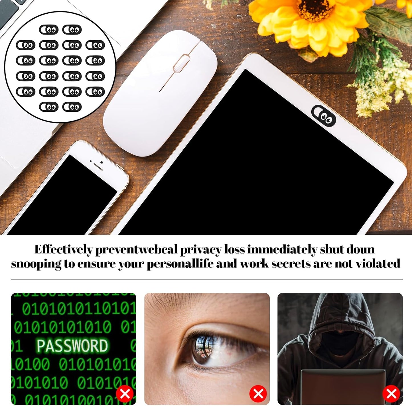 LXUEJIE 20 0.023 Inch Pcs Webcam Cover Slide, Ultra Thin Universal Laptop Camera Cover Slide Webcam Covers Cameras