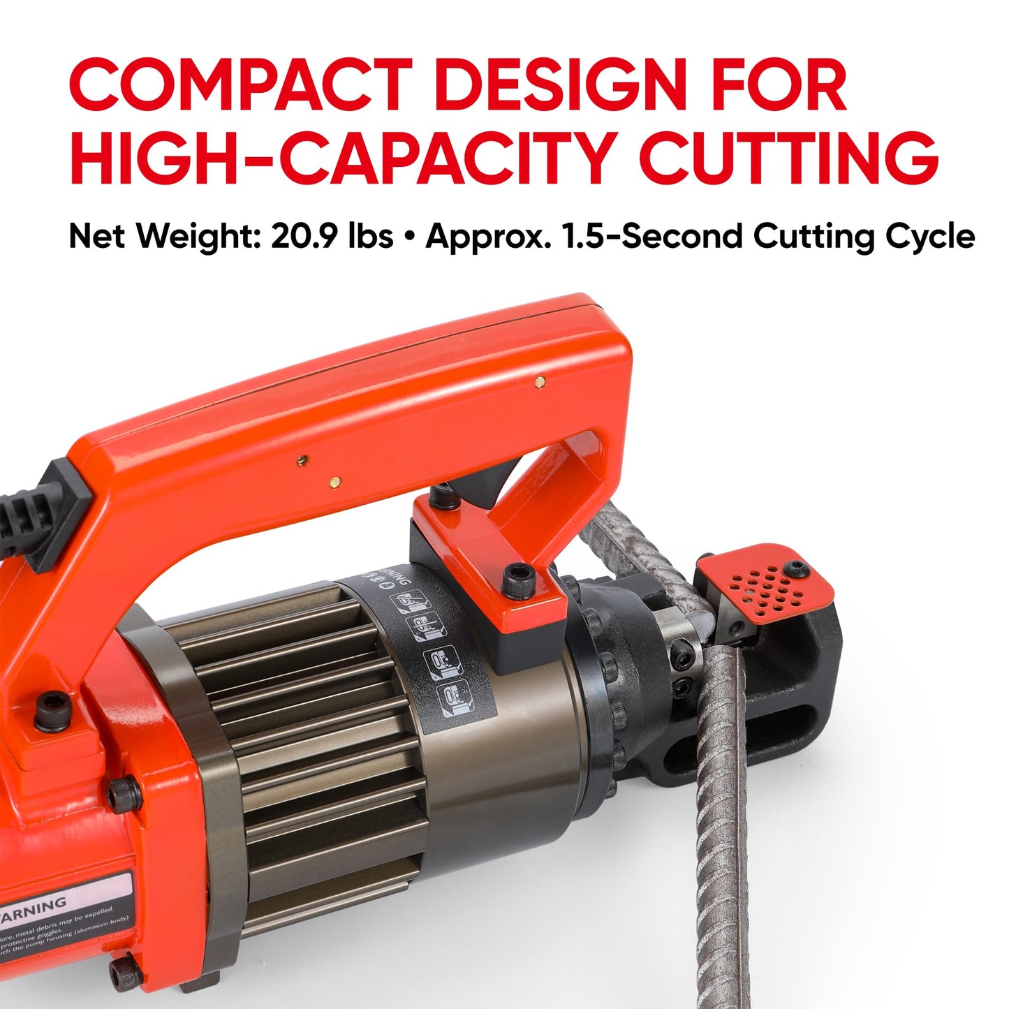 PEResQ Electric Rebar Cutter, Portable 1300W Hydraulic Rebar Cutting Tool, Cuts up to 3/4 inch (#6) 4-20mm, 120V Corded, 1.5s Fast Cut, Model PC-20