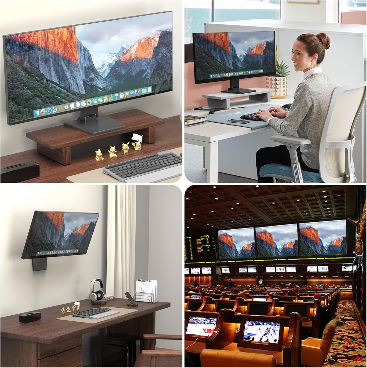 babibobibibi 75x75mm/100x100mm Babibobibi Foldable VESA Stand - LCD/PC Monitor Mount, Black, Lay Flat, Single Monitor