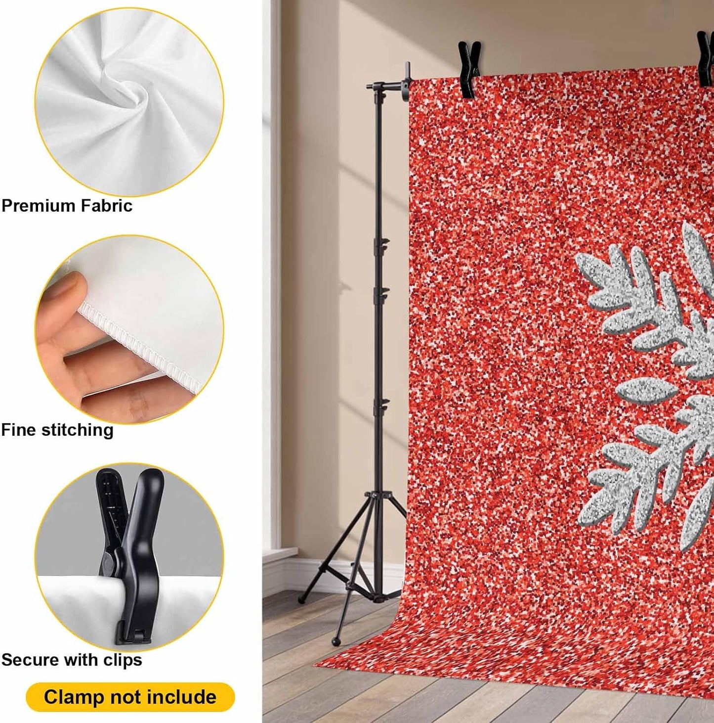 Generic 8 6 Modern Themed Photo Backdrop for Photoshoot, x FT Winter Watercolor Sparkling Snowflake Pattern Photo Props