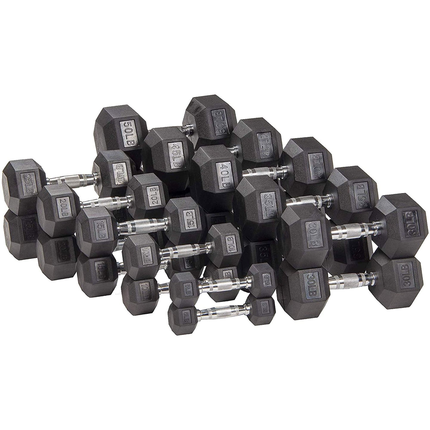 Fitvids Sporzon! Rubber Encased Hex Dumbbell, Single, Black