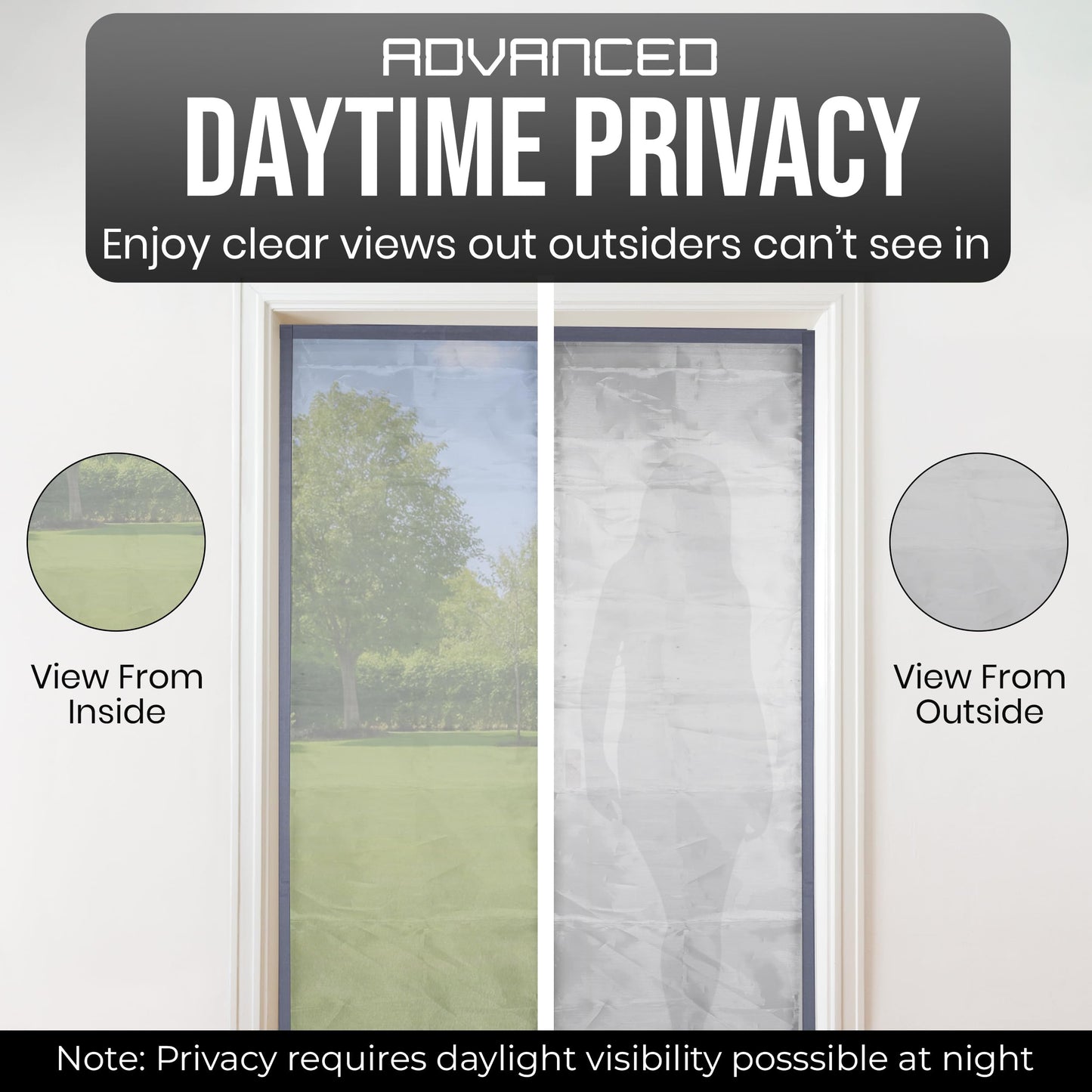 Privacy Magnetic Screen Door 36 x 82 Inch – Grey Heavy-Duty Mesh with Strong Magnets & Windproof Strips, Hands-Free Closure, Daytime Privacy, Pet & Kid Friendly, Easy Install for Front, Patio, Balcony