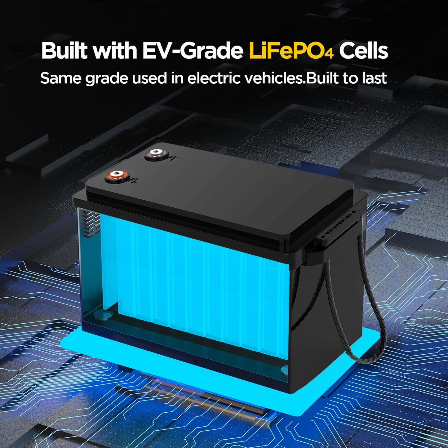 GOKWH 12V 320Ah LiFePO4 Lithium Battery with Smart APP, Bluetooth 5.0 Rechargeable 4096Wh Battery, 200A BMS Up to 8000 Deep Cycle for RVs, Trolling Motor, Solar System, HomeBackup and Off-Grid