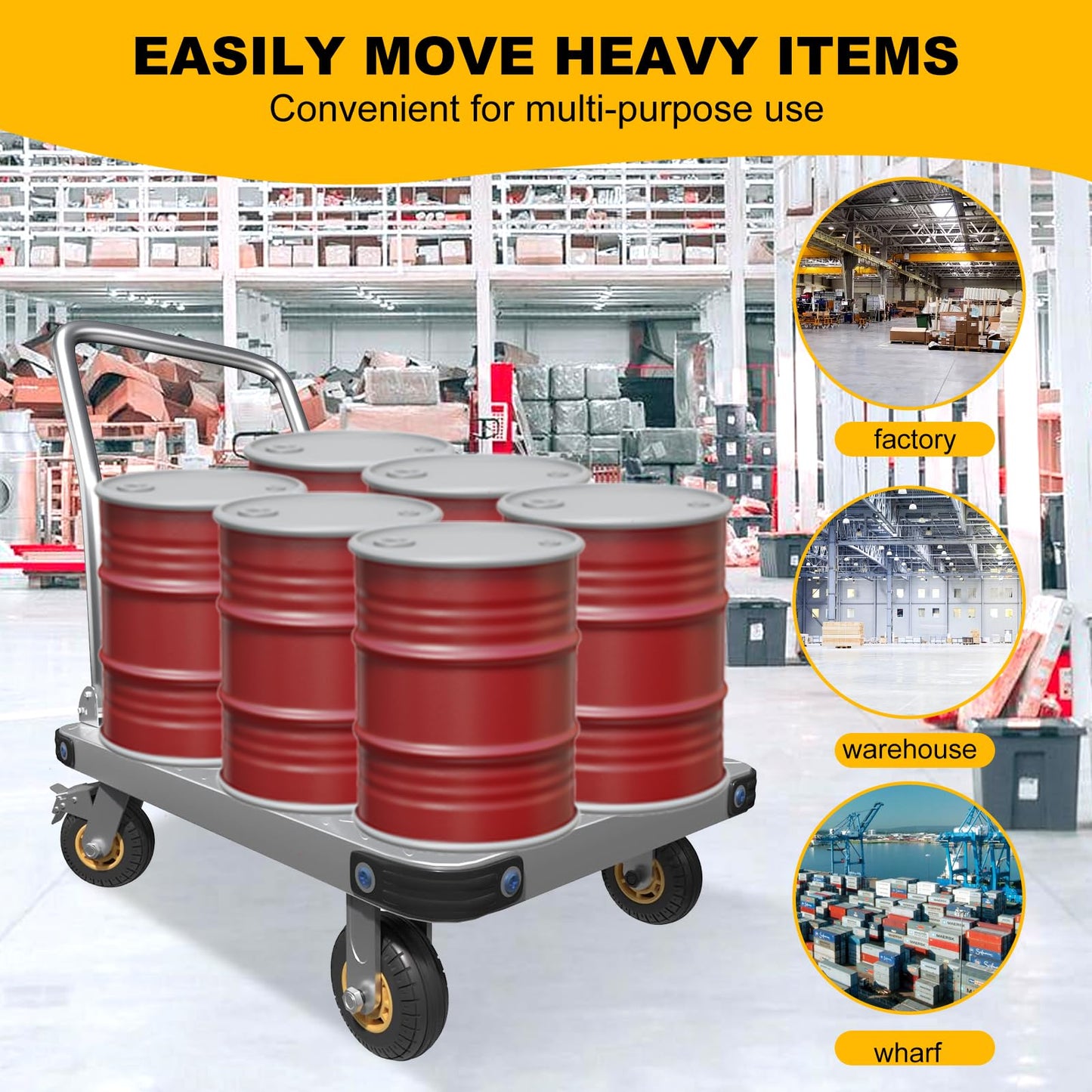 Folding Platform cart Dolly cart Push Cart Dolly Moving Platform (Small 27X19INCH 1500LBS)