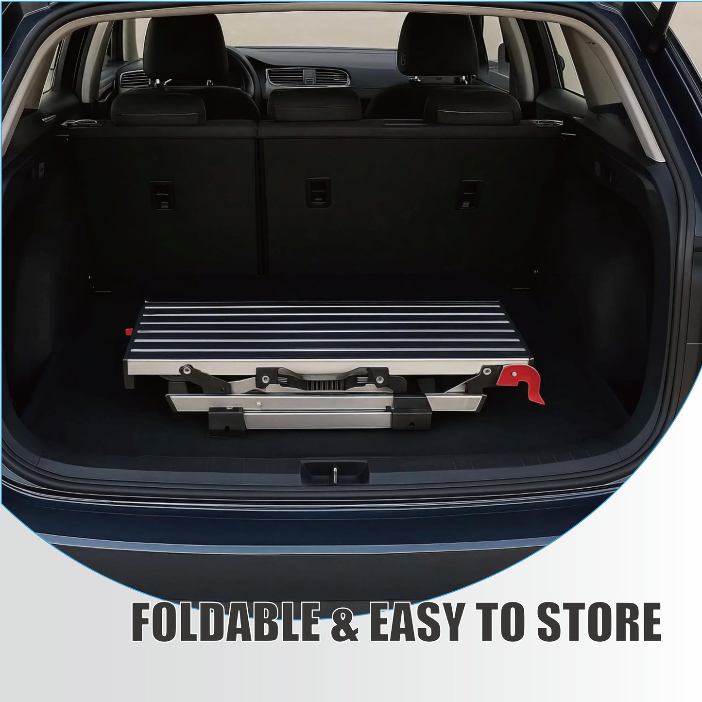 Folding Work Platform, 660 Lbs Heavy Duty Load Capacity, Portable Aluminum Drywall Step Bench, Non-Slip Hop Up Stool for Car Washing, Painting & Home DIY, 37.8" x 11.8" x 19.7"