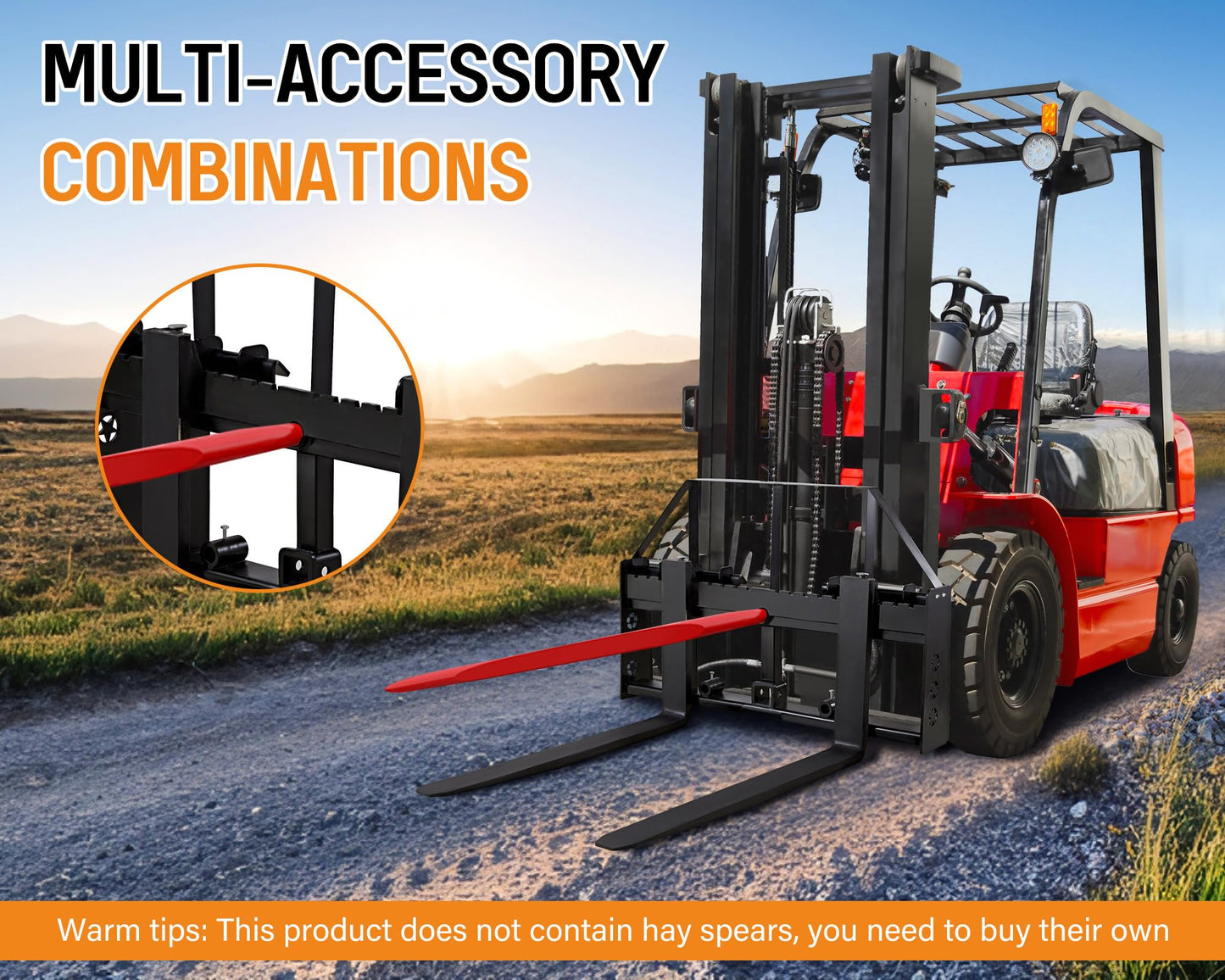 Albott 45" Heavy-Duty Tractor Pallet Forks with 44.5" Forklift Blades, Skid Steer Pallet Fork Attachment, 2500 LBS Capacity, Black