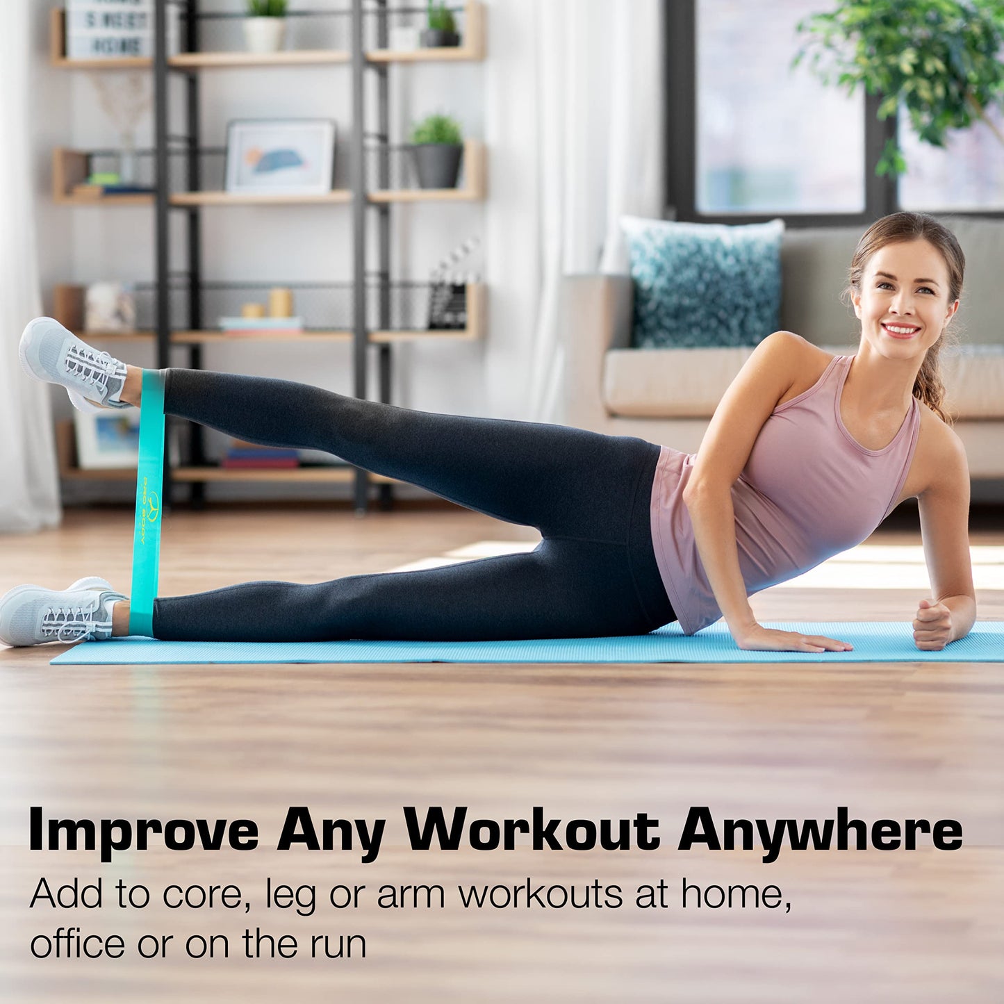 ProBody Pilates Loop Resistance Bands for Working Out, Set of 5 Exercise Bands Resistance, Workout Bands Resistance for Exercise, Small Physical Therapy Bands, 12" x 2"