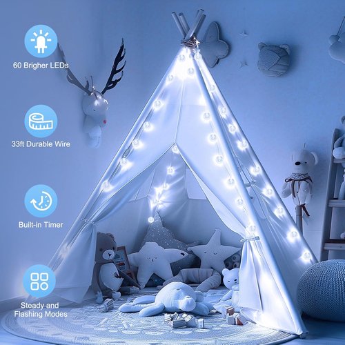 Minetom Crystal Globe String Lights - 33 ft 100 LED Waterproof Fairy Lights with Remote & Timer | Perfect for Bedroom, Patio & Holiday Decor