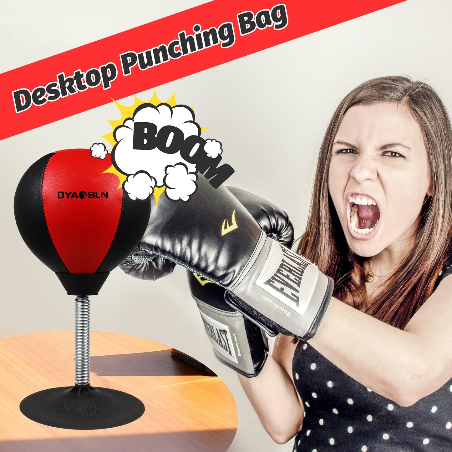 Desktop Punching Bag,Portable Strong Suction Cup Boxing Bag Speed Balls,for Home or Office Boxing Stress Relief Training,Fun Gift for Family or Boss or Coworker
