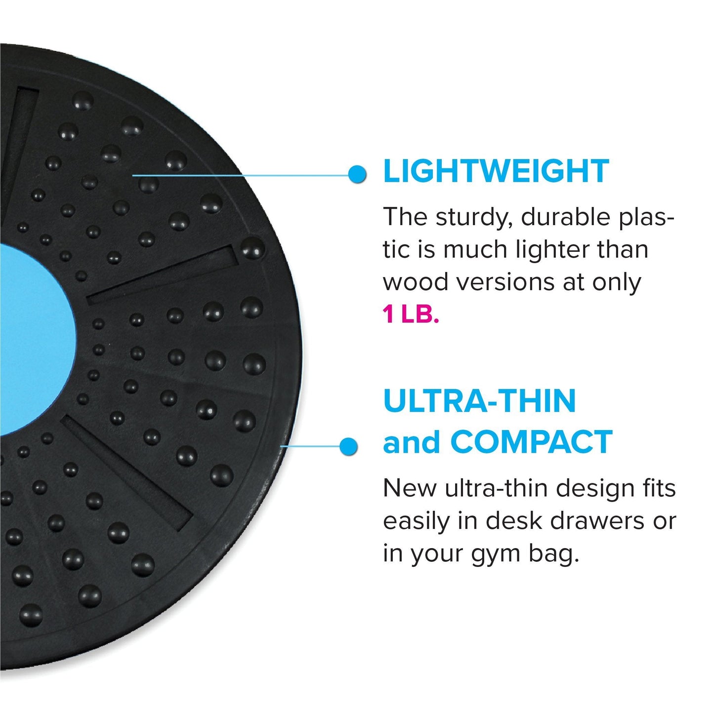 Daiwa Felicity Balance Board Disc Wobble Board – Physical Therapy Stability Trainer, Lightweight Core Balance Disc (1 lb) Supports Up to 300 lbs, Non-Slip Round Balance Board for Core Workout, Rehab, Standing Desk Fitness