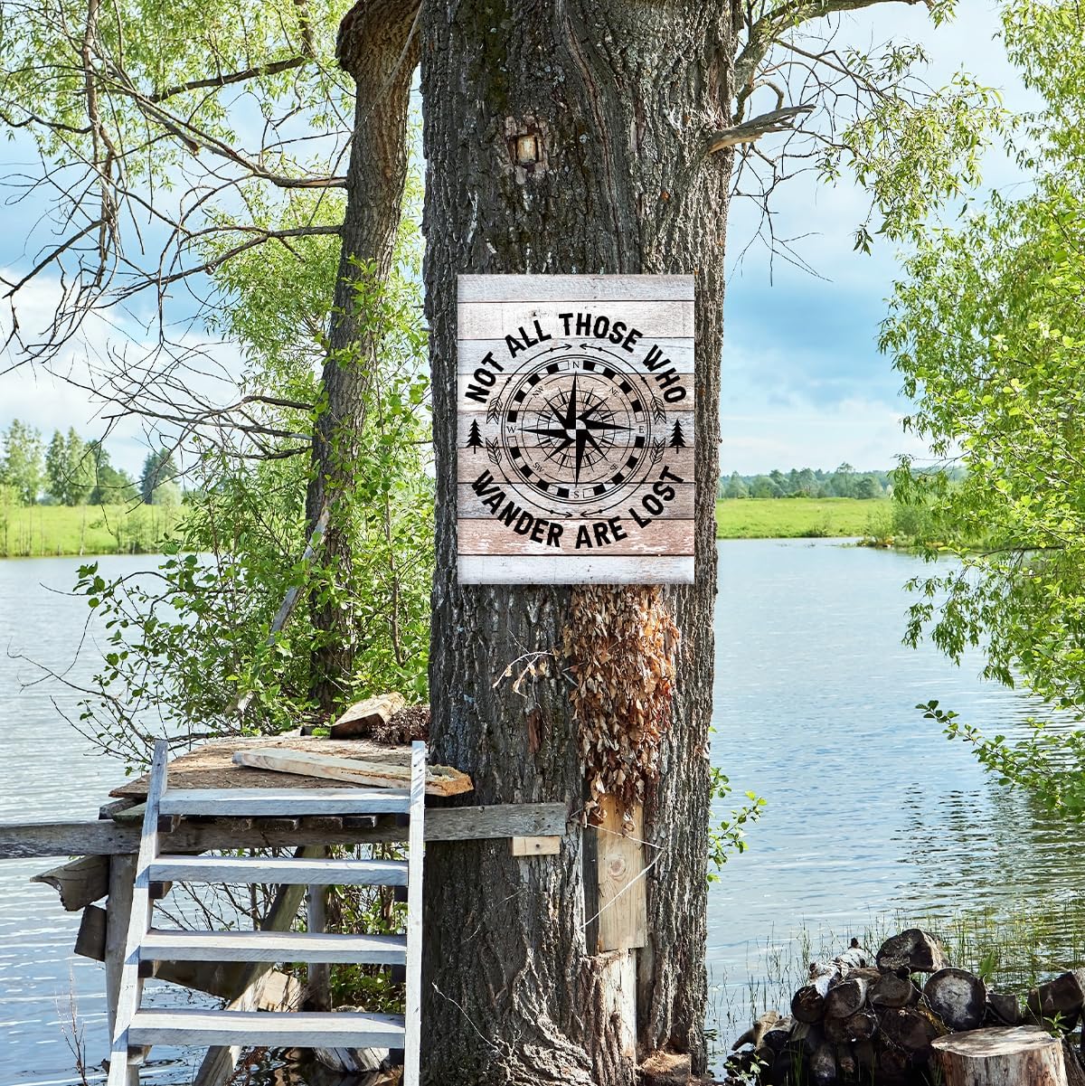 OTINGQD Canvas Wall Art - "Not All Those Who Wander Are Lost" RV Decor | 11x15 Inch for Campers