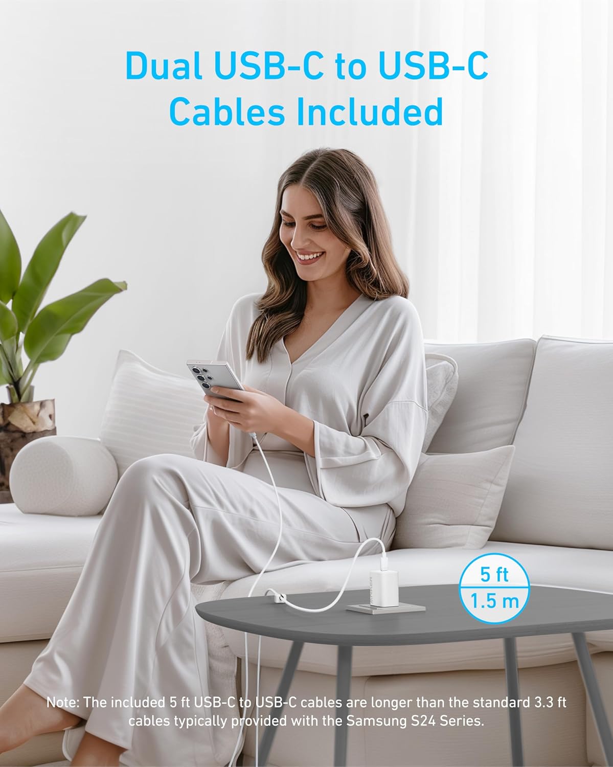 Anker 45W 17/16 S24 (2-Pack 5 USB C Charger Block, PPS Fast Charger with USB-C Cable for iPhone and More Series, iPad