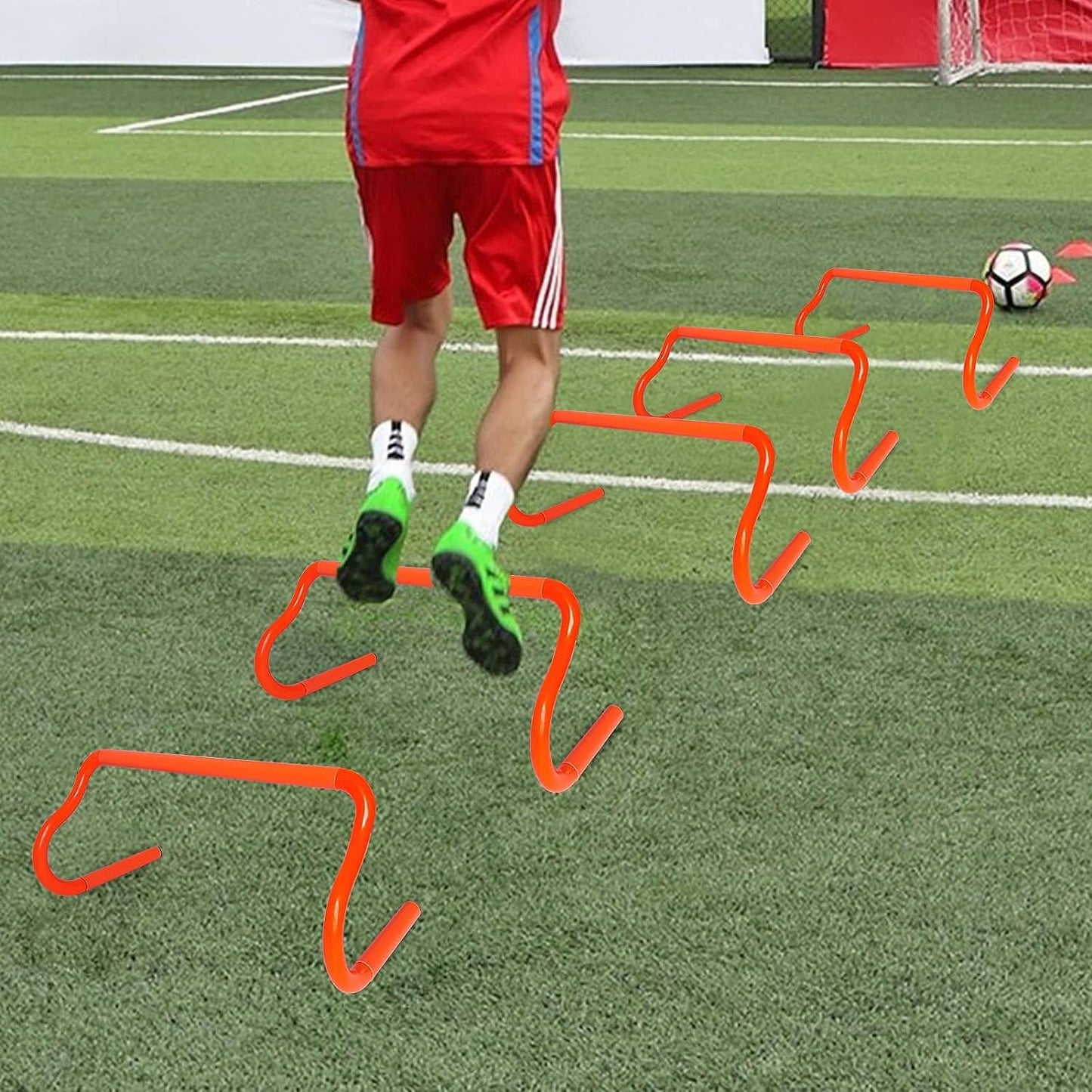 YEXEXINM Professional Agility Ladder Speed Training Equipment Set-20ft Agility Ladder,12 Soccer Cones, 4 Agility Hurdles, Running Parachute, Suitable for Soccer Football Basketball Training