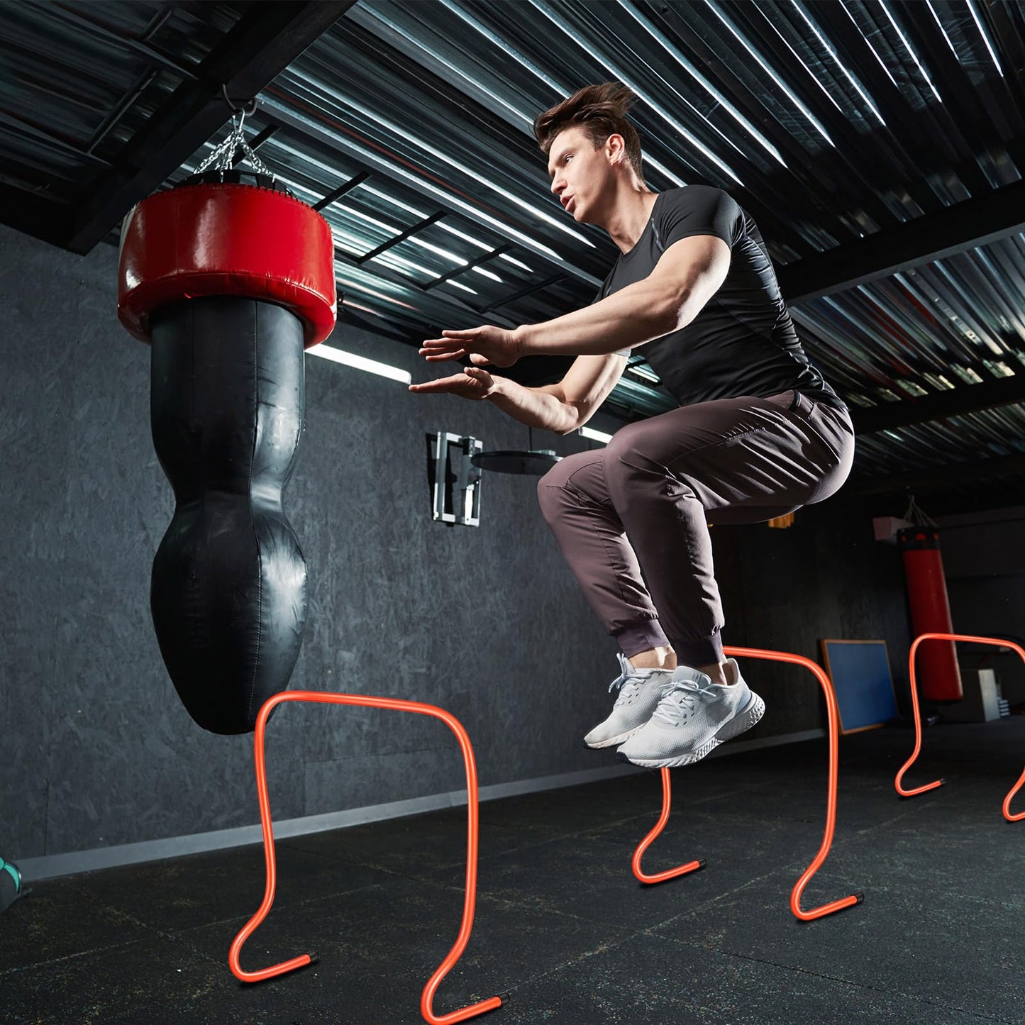 Leyndo 6 Pcs 20" Plyo Hurdles Training Equipment Practice Speed Hurdles Training Track Agility Soccer Football Basketball Baseball Plyometric for Kids Athletes Indoor Outdoor Sports