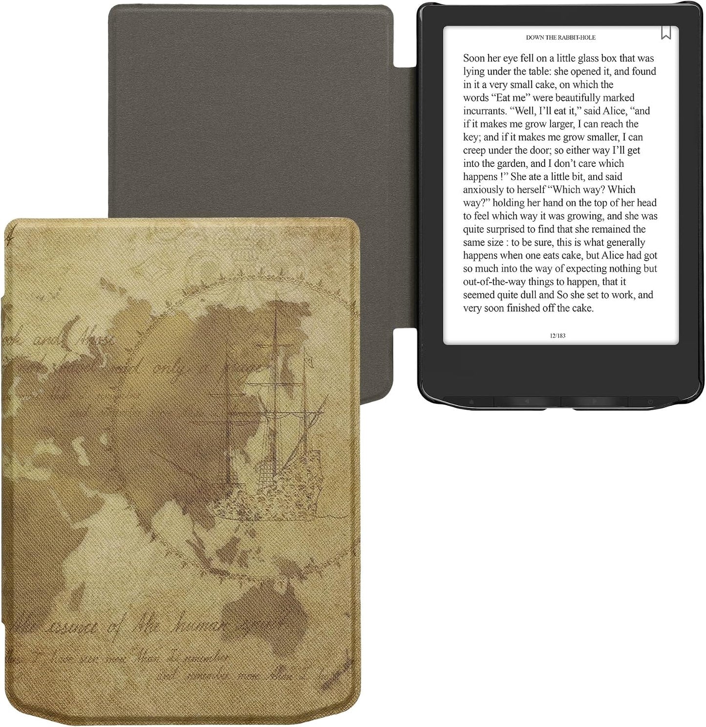 kwmobile Vintage Brown/Light Brown eReader Cover for Pocketbook Verse Series