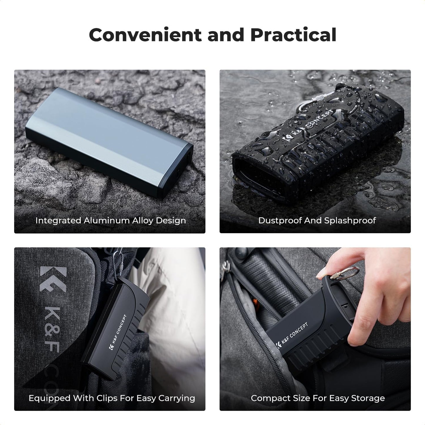 K&F CONCEPT 2-in-1 4.0/Micro 3.1 SD Card Reader Adapter, UHS-II/SD SD/USB Type-C Dual Slots High-Speed Flash Card Case