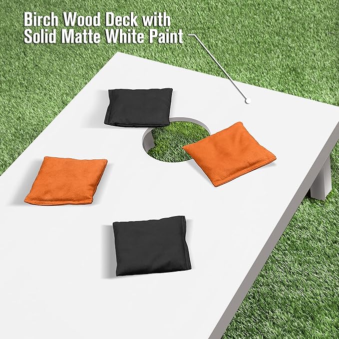 GoSports 4 ft x 2 ft Regulation Size Wooden Cornhole Boards Set - Includes Carrying Case and Over 100 Optional Bean Bag Colors