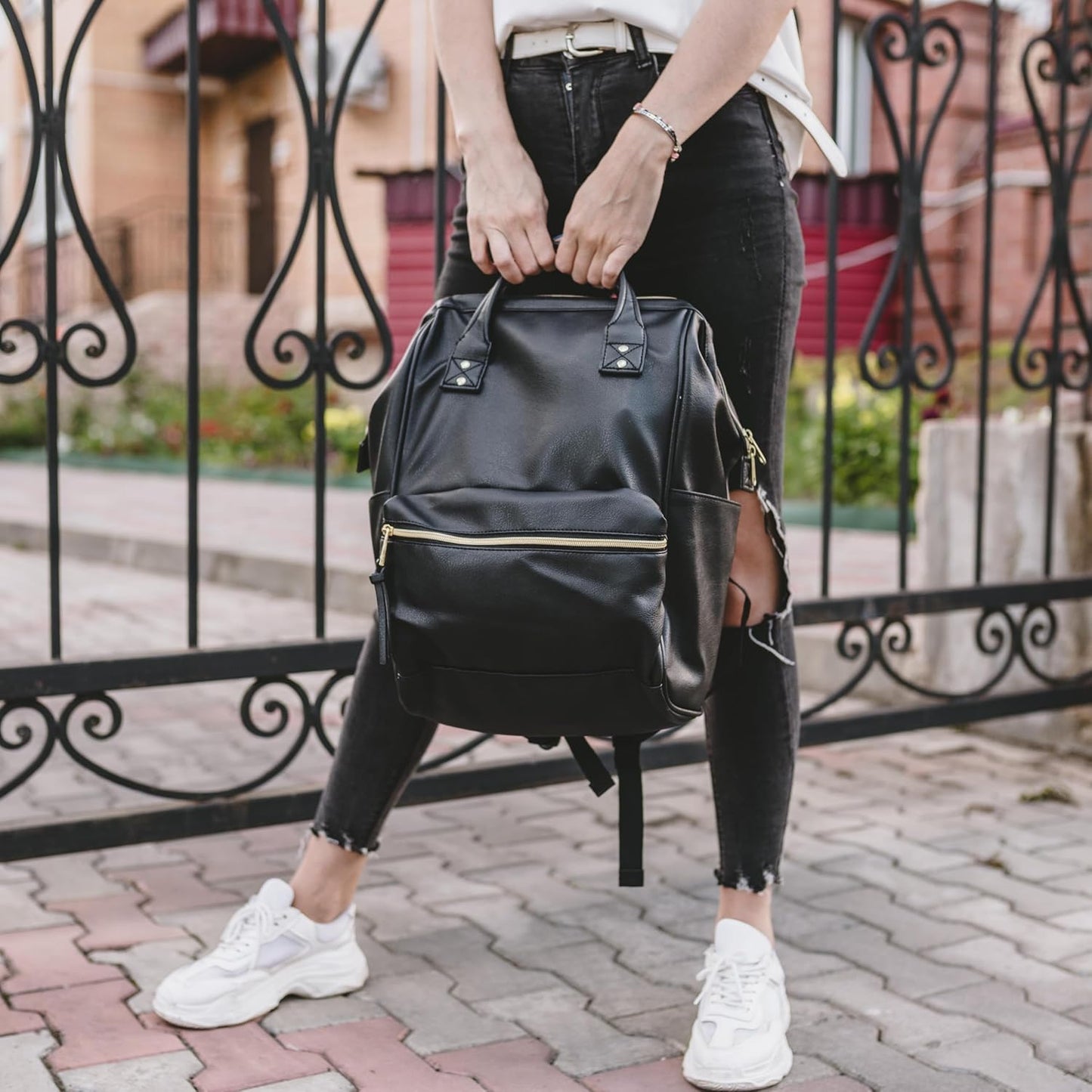 Backpack 15.6-16 Inch Backpack 16 Kah&Kee Leather Laptop for Women, Professional Work Bag, Water-Resistant Vegan