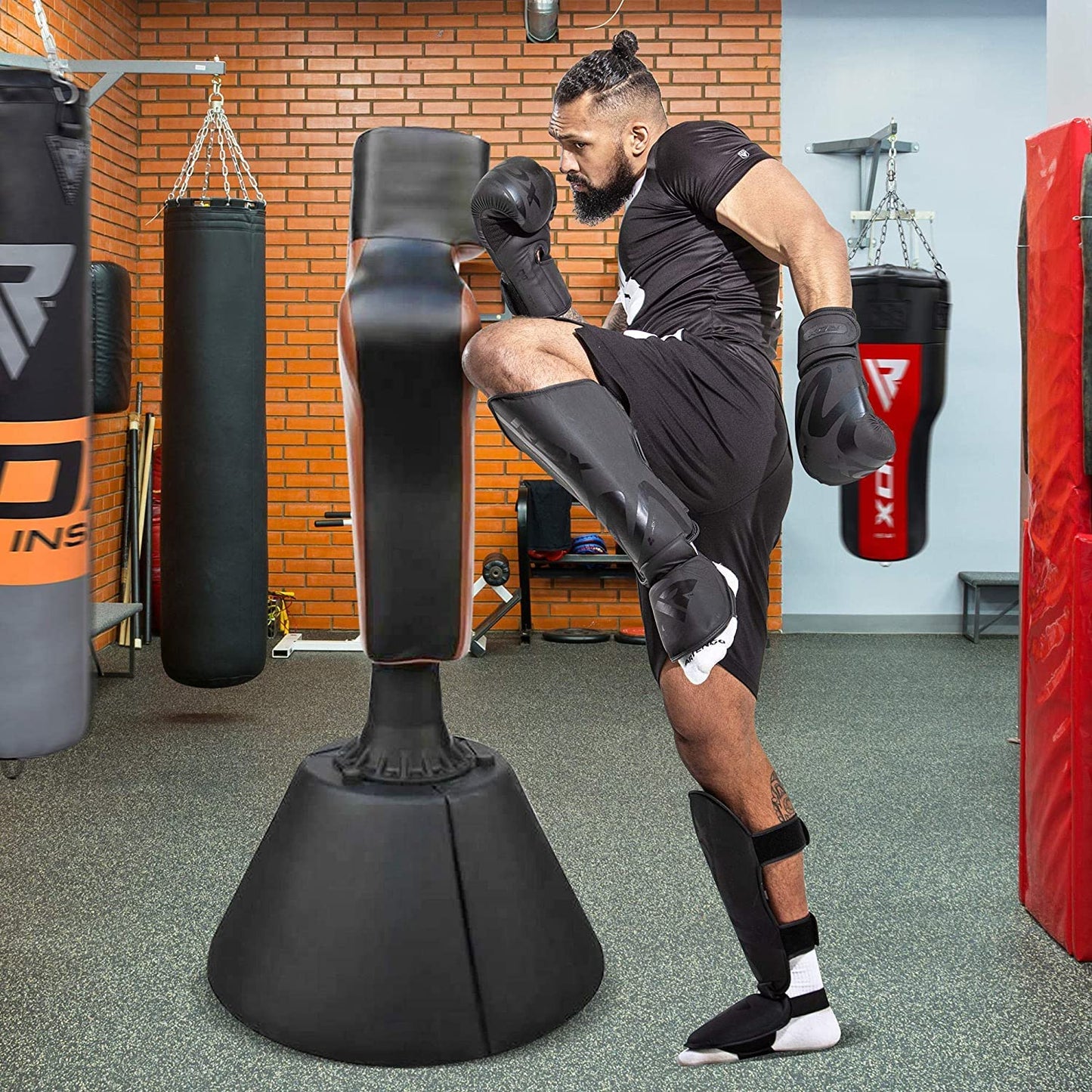 RDX Muay Thai Shin Guards for Men and Women Non-Slip Fit, Full-Contact Protection Adult Shin Pads, MMA, Kickboxing, Sparring, Taekwondo, Shin Protectors Muay Thai, Martial Arts