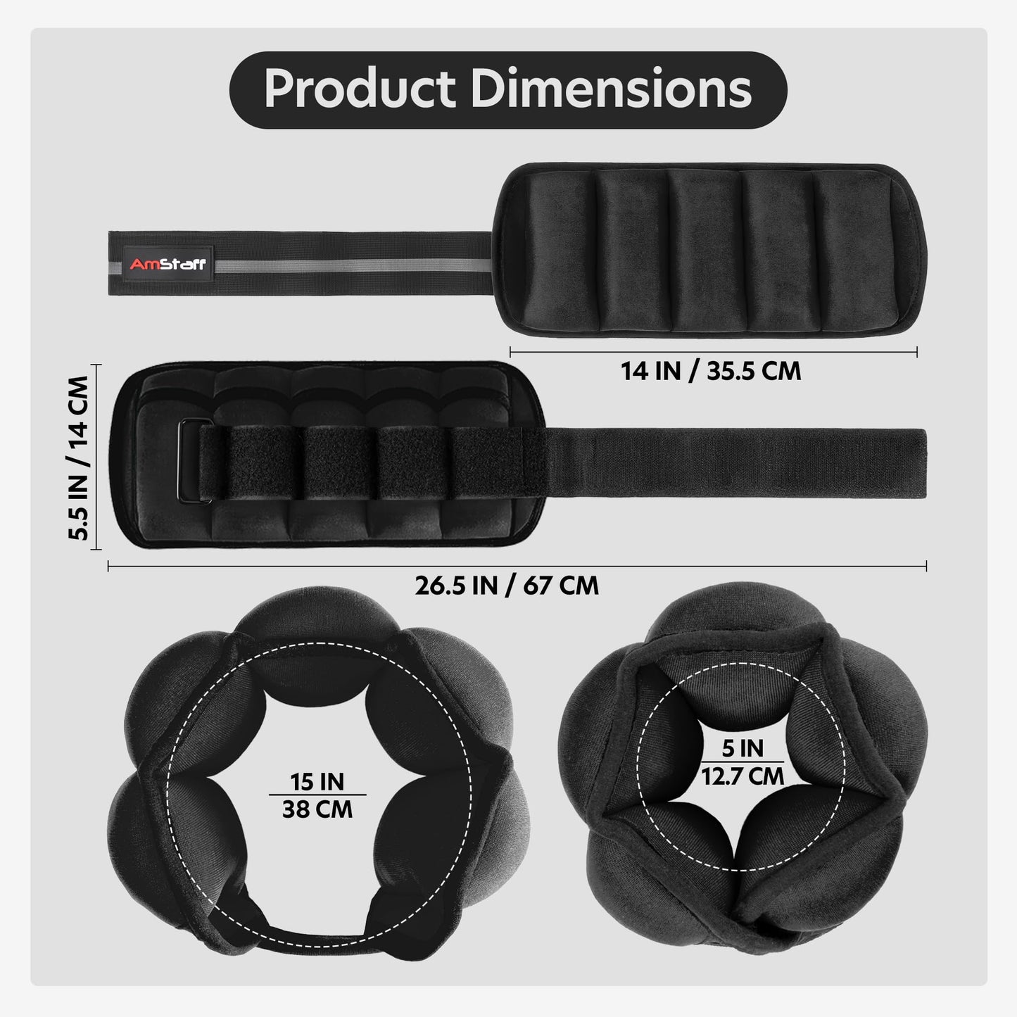 AmStaff Fitness Adjustable Ankle Weights 1 Pair 2 4 6 8 10 Lbs Leg Weight Straps for Strength Training, Walking, Jogging, Running, and Fitness Workouts – 1-5 lbs Each Ankle, 10 lbs Pair Set (Purple)