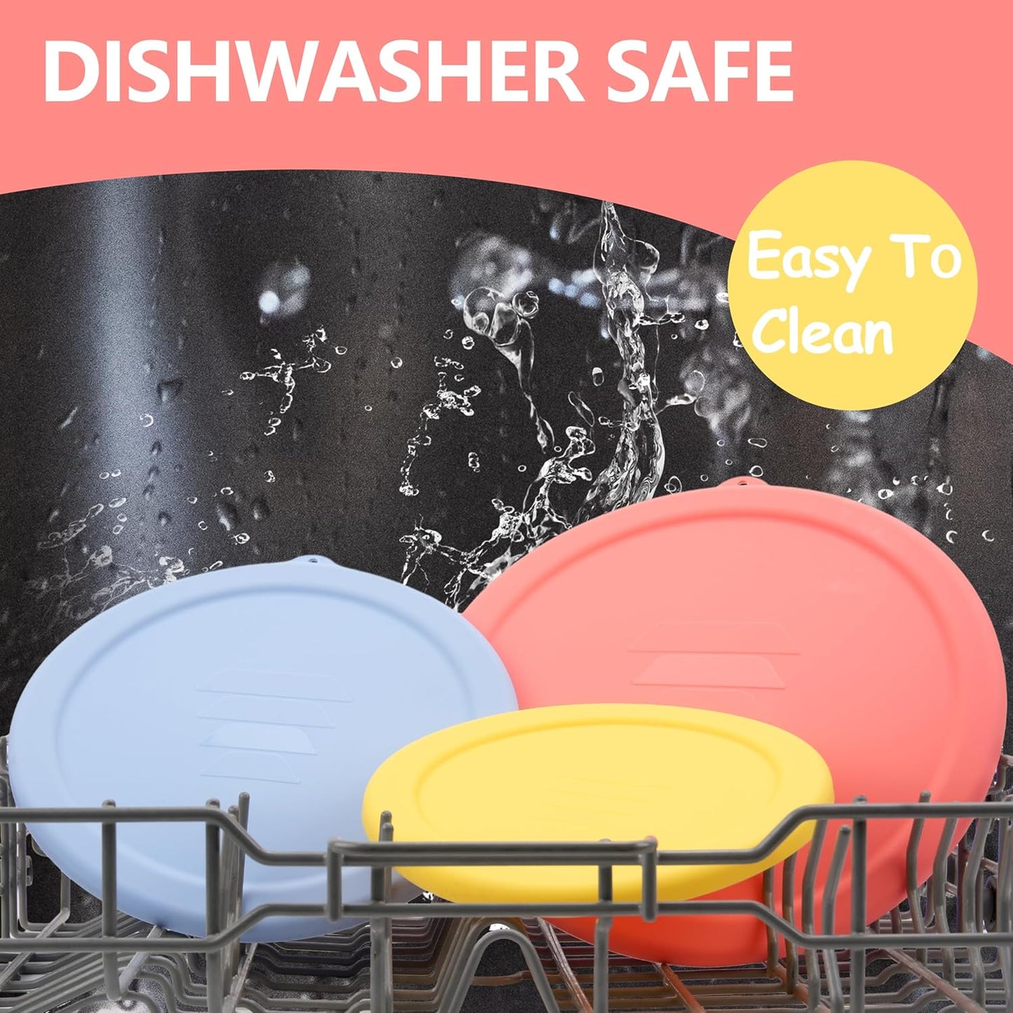 Pyrex Silicone Replacement Lids - Food Grade Covers for 1 Quart, 1.5 Quart & 2.5 Quart Bowls | Dishwasher & Microwave Safe - 3 Pack