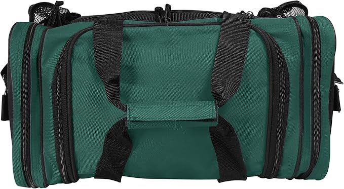 DALIX 17" Duffle Bag Dual Front Mesh Pockets (Black Gold Gray Dark Green Navy Blue Maroon Royal Blue Orange Pink Purple Red White