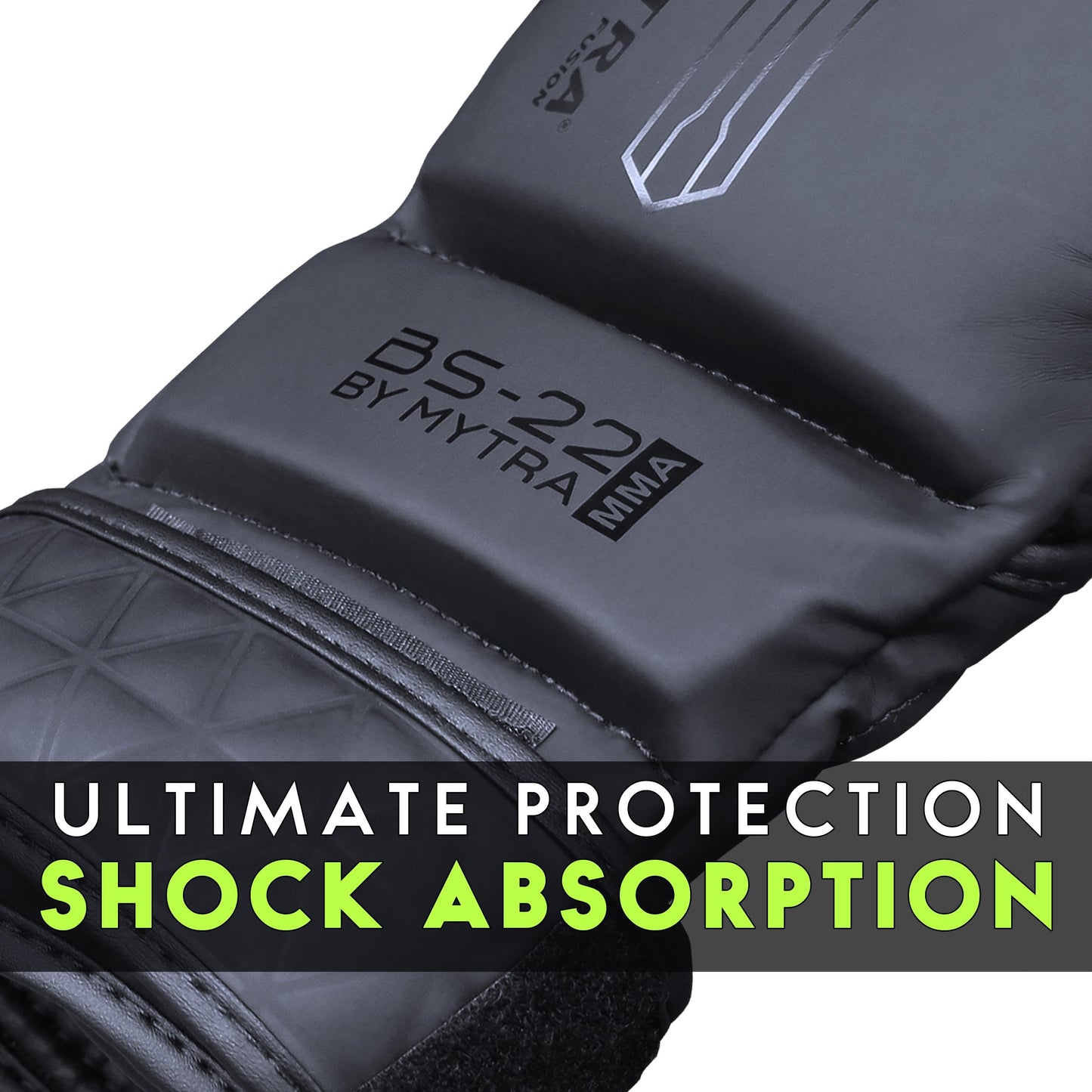 Mytra Fusion MMA Gloves 7 oz Grappling Gloves Open Palm MMA Training Gloves Punching Sparring Gloves Wrist Support Martial Arts, Cage Fighting Gloves (Black, L/XL)