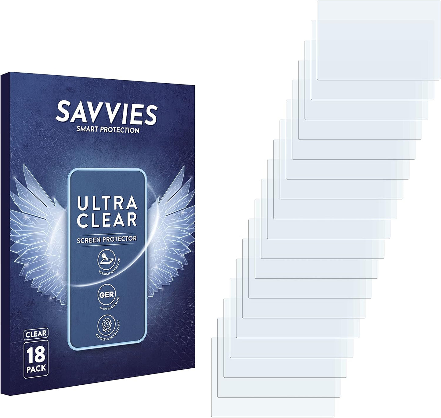 savvies 500 2018 18-Pack Screen Protector compatible with Fiat Lounge Infotainment System Protection Film Clear