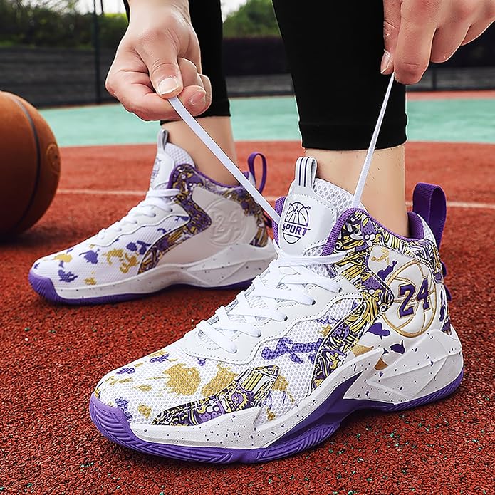 Boys Basketball Shoes Breathable Indoor Athletic Shoes Youth Outdoor Fashion Sneakers Comfortable Basketball Shoes for Girls