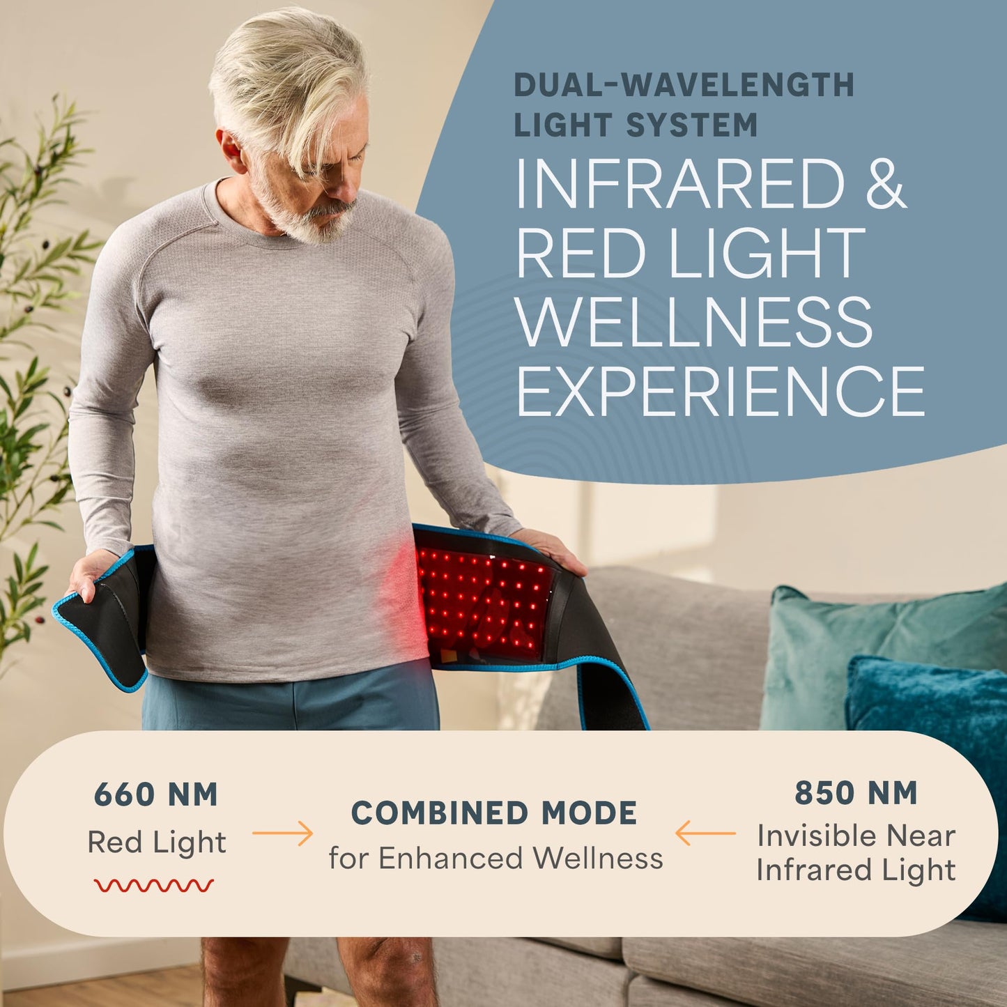 Lifepro Red Light Therapy Belt – Allevared Infrared Red Light Therapy for Body, Back Pain and Shoulder - 660nm & 850nm Near Infrared Heating Pad – Adjustable & Portable for Wellness & Relaxation