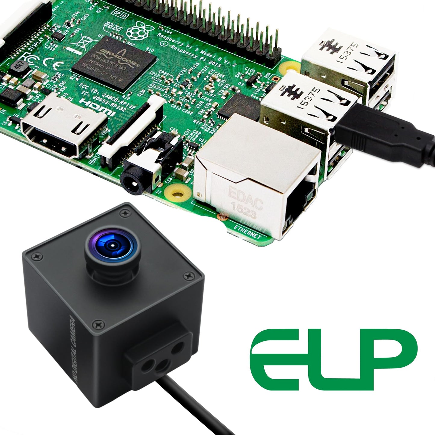 ELP Global Shutter USB Wide Angle Webcam for Computer 1080P 90fps Lightburn Camera for Laser Engraver USB2.0 PC High Frame Security Camera for Raspberry Pi (110 Low Distortion Lens)