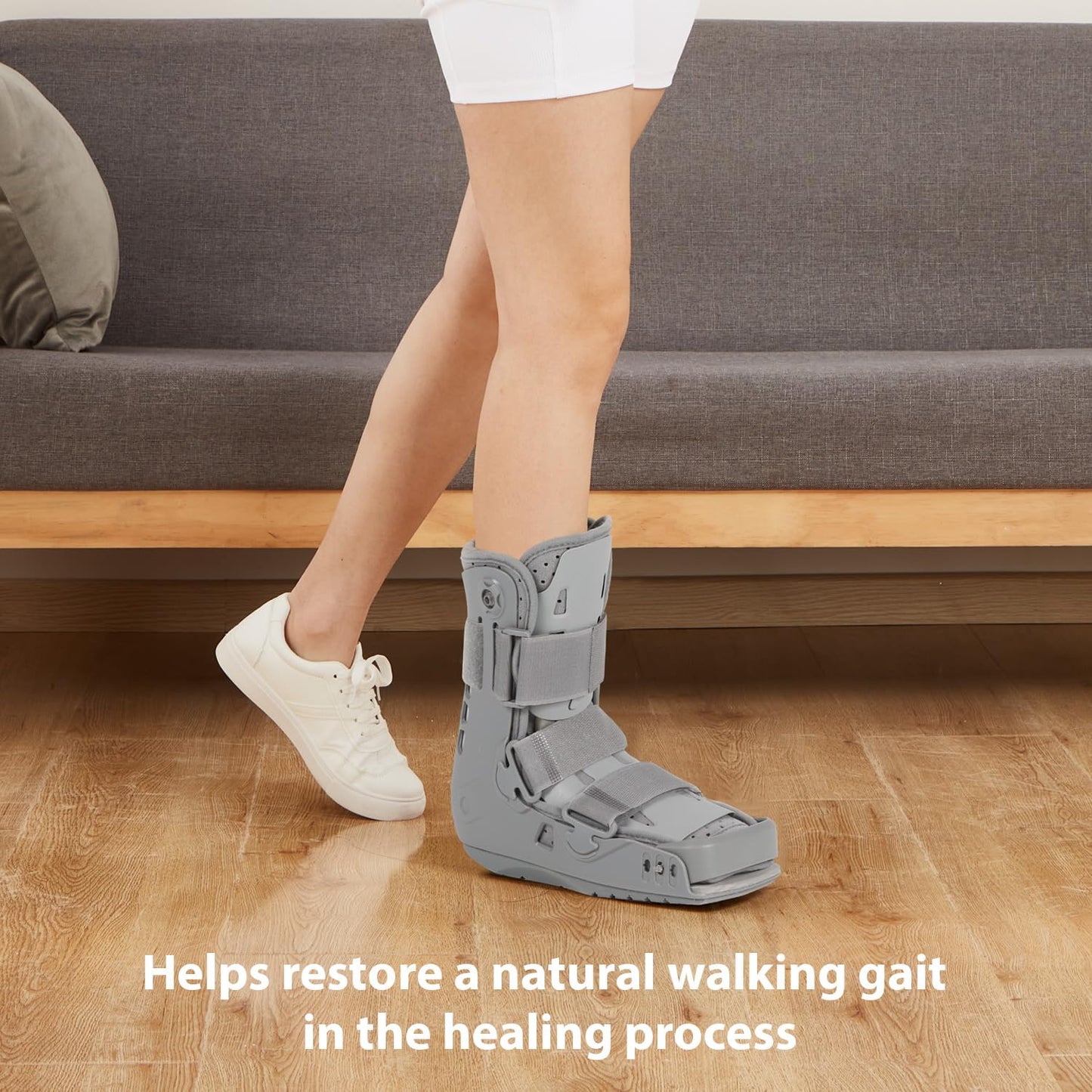 KD Walking Boot: Short Air Walker Boot for Foot and Ankle Fracture Recovery - Protective Support for Broken Foot, Sprains, and Injuries (Large)