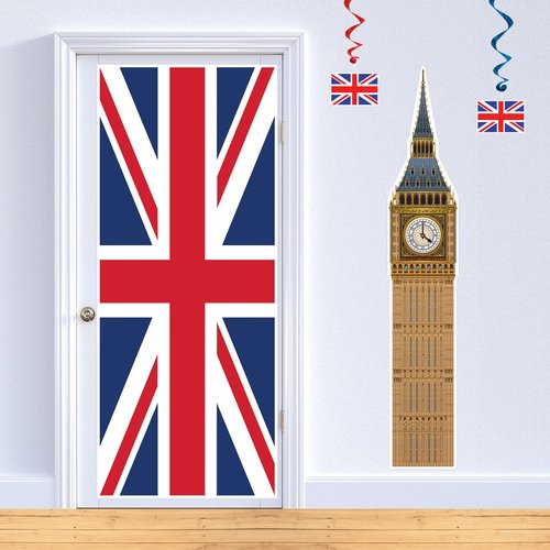 Beistle Big Ben Photo Prop Backdrop, 5' 11" Tall - British International Party Wall Decoration, Cut Out England Themed Decor