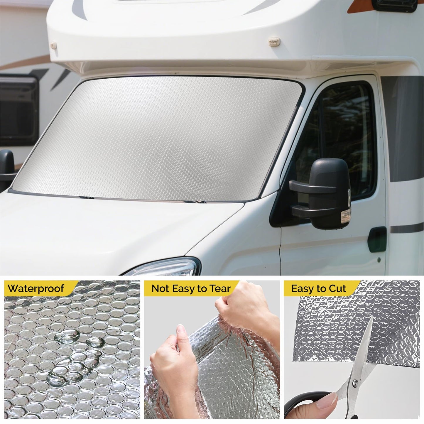 fowong Reflective Bubble Insulation Sheet, Double Side Window Insulation for Summer Heat, 48" x 10 Ft Aluminum Foil Bubble Shield, Sun Reflector for Window, RV, Garage Door, Roof