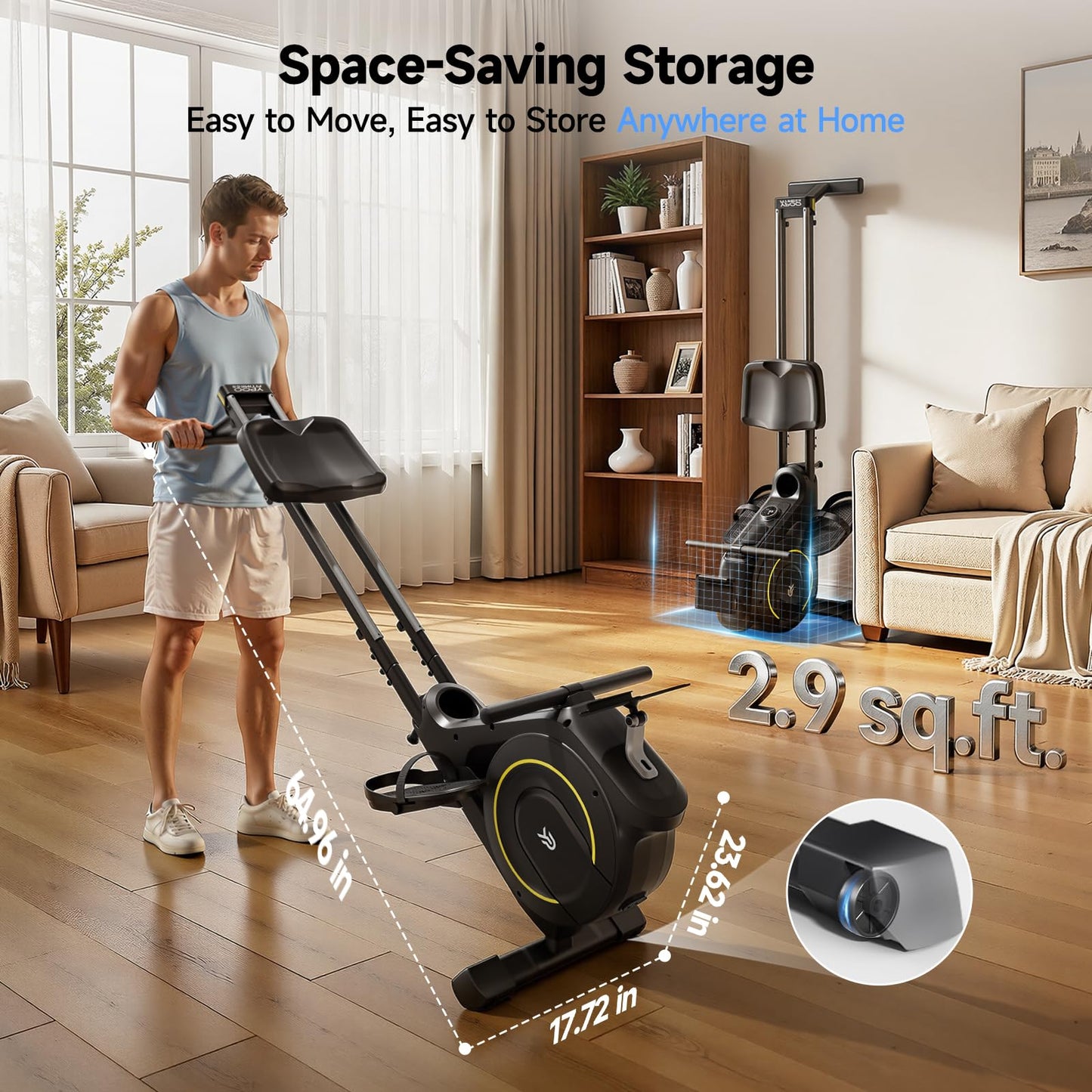 Rowing Machine for Home, 350 LB Capacity, 16-Level Silent Resistance, Magnetic Rowing Machines for Home Foldable, Full-Body Workout Compact Rowing Machine for Cardio & Strength with APP Support