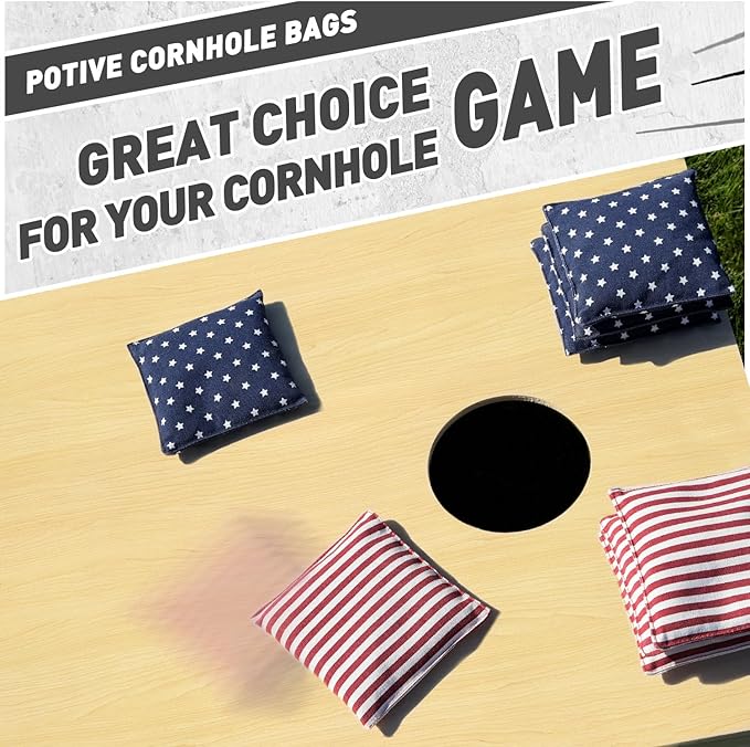 Cornhole Bags Set of 8 Regulation Corn Hole Bean Bags for Cornhole Game, Professional Weather Resistant Corn Hole Bags with Tote Bag