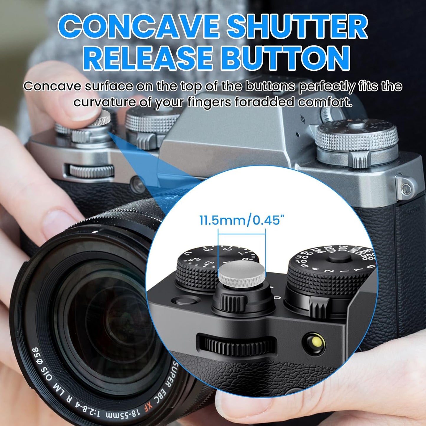 4 X-T3 X100 X100S X-T10 X-T20 X-T30 Xpro1, 4 SDTC Tech Pcs Fuji Shutter Release Button Accessories, Copper Camera Soft