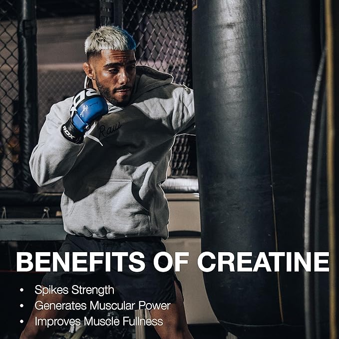 RAW Nutrition Creatine Monohydrate Powder, Cherry Limeade (30 Servings) - Micronized Creatine Monohydrate Supplement for Workout Performance, Build Muscle & Strength - Creatine Powder for Men & Women