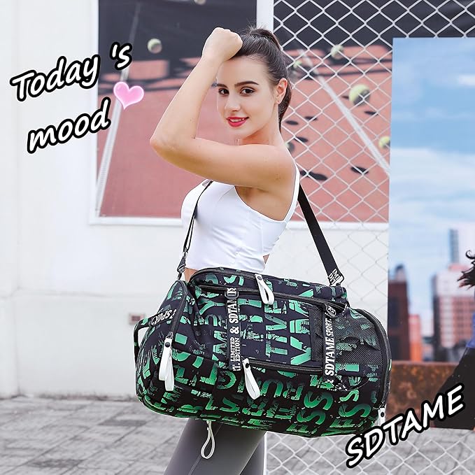 Gym Duffle Bag Backpack with Shoe Compartment,4 ways Travel Backpack for Women and Men,Multi-Functional Weekender bag with Waterproof Layer&Laptop Compartment for Fitness, Travel,Camping