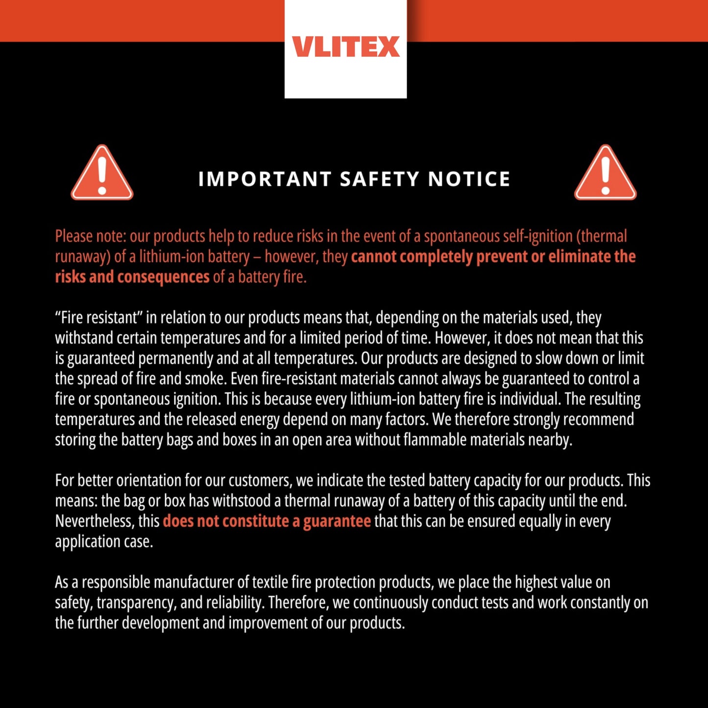 VLITEX Lithium Battery Storage Box XL (Extra Large) | Engineered in Germany | Fireproof E-Fiberglass & Silicone Fabric | Certified Lipo Safe Bag Container