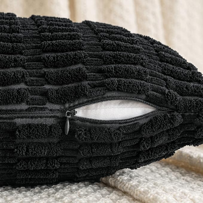 MIULEE Pack of 1 Black Long Body Lumbar Decorative Throw Pillow Cover 14x36 Inch for Halloween Bed Couch Sofa Living Room Soft Boho Pillow Cover Modern Farmhouse Home Decor