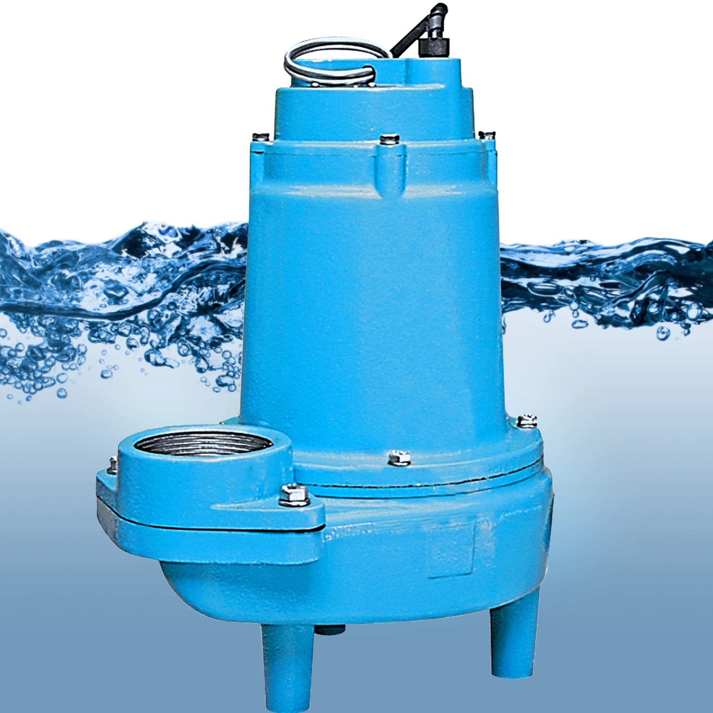 Little Giant 14S-CIM, 115 Volt, 1/2 HP, 6000 GPH Manual Submersible Sewage Ejector Pump, 20-Foot Power Cord, 3-Inch Discharge, Blue, 514420