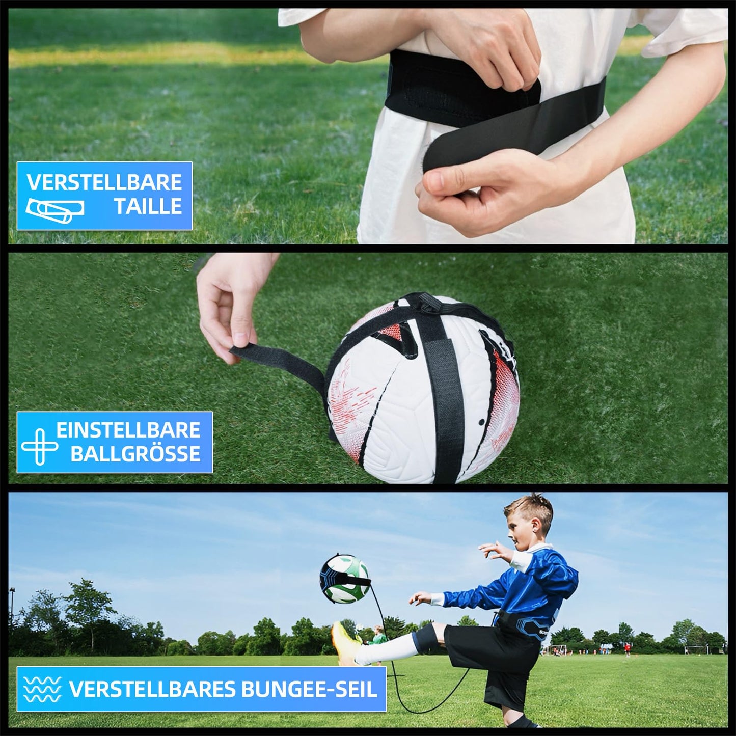 Sportout Soccer/Volleyball Training Equipment Aid, Solo Soccer Trainer, Football Accessories with Adjustable Waist Belt for Kids Adults